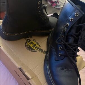 Dr. Martens Black Leather Lace-Up Boots